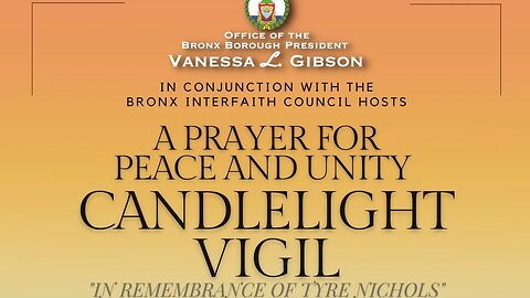 A prayer for peace& unity candlelight vigil in Remembrance of #tyrenichols Bronx Borough Hall 2/1/23