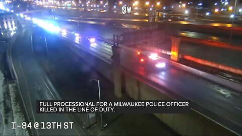 Procession for Milwaukee officer killed in the line of duty