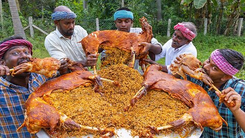 INSIDE MUTTON BIRYANI _ Full Goat Mutton Cooking with Stuffed Biryani _ Mutton Inside Biryani Recipe