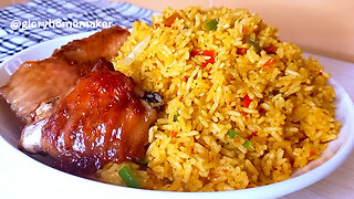 MY ALL PLEASING COCONUT RICE WITH CRISPY GRILLED TURKEY MEAT | ANY TIME MEAL IDEA