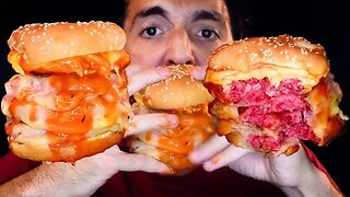 EXTRA CHEESE SPICY CHICKEN BURGER ! *asmr mukbang* 먹방 #shorts