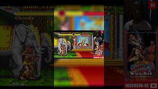 Duelo entre Chunli e Dhalsin em Super Street Fighter II para o Mega Drive #shorts