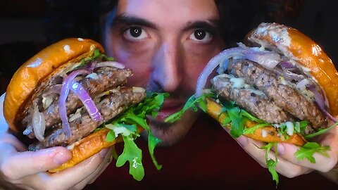 McDonalds DOUBLE Truffle Cheese Burger ! * ASMR NO TALKING * | Nomnomsammieboy