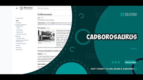 Cadborosaurus, nicknamed Caddy by journalist Archie Wills, is a sea serpent in the folklore of