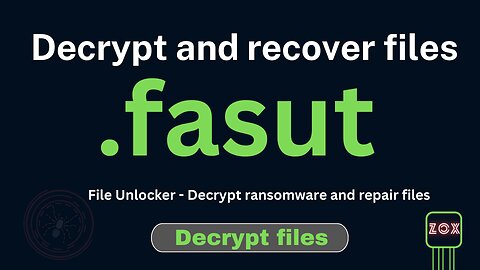 How to decrypt files and repair Ransomware files .faust
