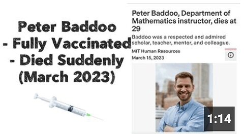 Peter Baddoo - Fully Vaccinated - Died Suddenly (March 2023) 💉🪦