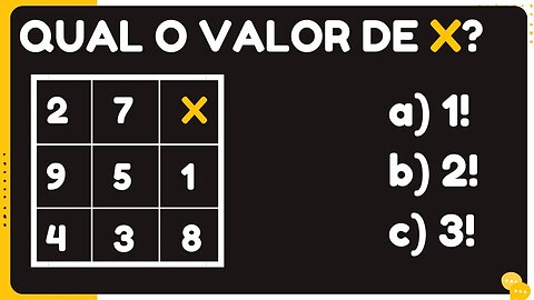 RACIOCÍNIO LÓGICO | QUAL O VALOR DE X NA SEQUENCIA