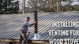 S2 EP71 | TIMBER FRAME CABIN | WOODWORK | INSTALLING VENTING FOR WOOD STOVE