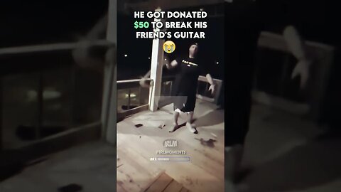 Drunk Live Streamer Breaks His Friend's Expensive Guitar For $50 #shorts 😭