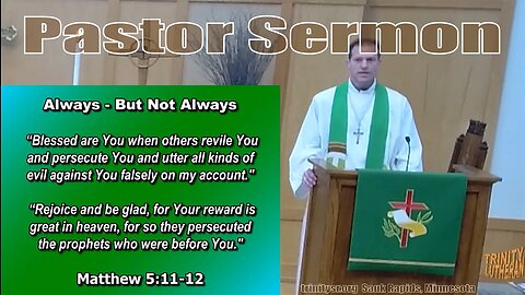 2023 02 05 Feb 5th Pastor Sermon Trinity Lutheran Sauk Rapids MN