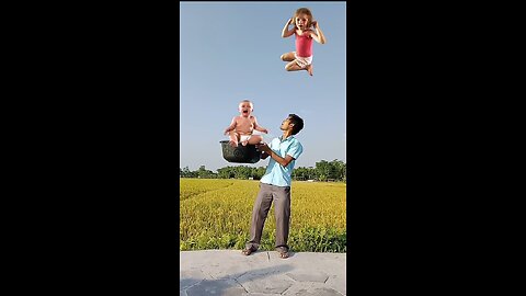 Flying Crying babies catching vs puppy & cat