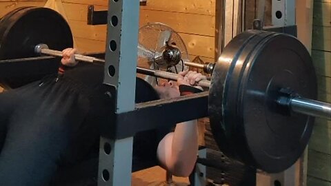 3x3 90 Kgs Bench Pin Press. Last Set.