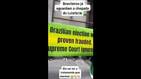 Brasileiros aguardando Lula nos EUA