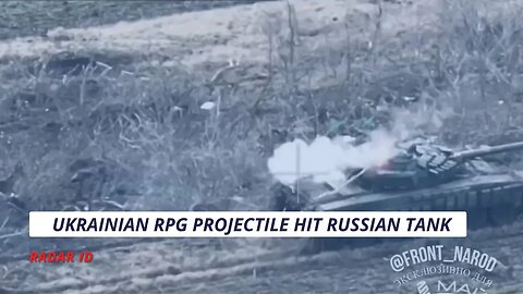 Ukrainian RPG projectile hit Russian tank | Ukraine War