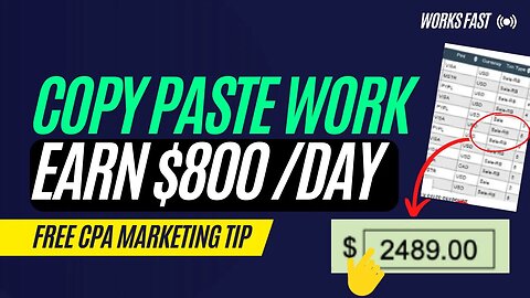 Get Paid $800 Daily With Copy Paste, CPA Marketing for Beginners, Make Money From Home