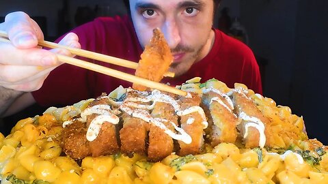 JAPANESE MAC AND CHEESE + TONKATSU FRIED PORK ! * ASMR NO TALKING * | NOMNOMSAMMIEBOY