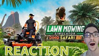 Lawn Mowing Simulator DINO SAFARI DLC Trailer Game Pass REACTION