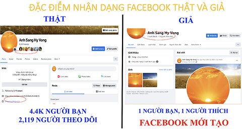 FACEBOOK ANH SANG HY VONG BỊ GIẢ MẠO VÀ VU KHỐNG