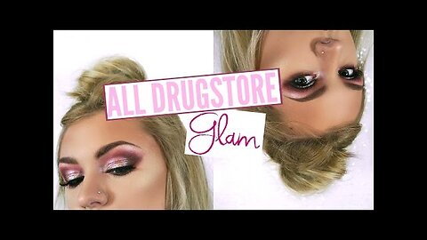 FULL FACE DRUGSTORE GLAM MAKEUP | Smokey Pink Eyes