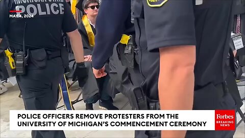 Crowd Cheers Wildly as Police Remove Anti-Israel Protesters Disrupting Michigan Graduation Ceremony