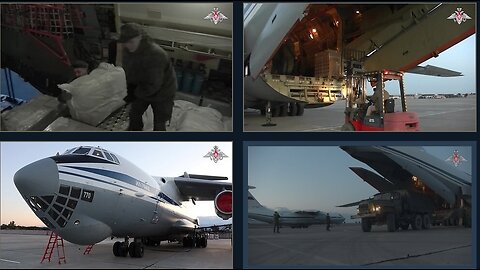 10.02.23 🇷🇺🇸🇾 First delivery of humanitarian AID for victims of earthquake to Hmeimim Air Base in Syria