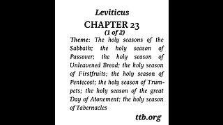 Leviticus Chapter 23 (Bible Study) (1 of 2)