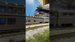 N scale Amtrak rolling by