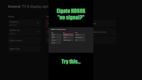 Fix Elgato HD60X "no signal" issue