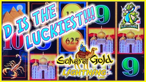 D IS THE LUCKIEST! Lightning Link Sahara Gold Slot JACKPOT! NEVER GIVE IN!