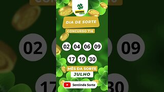 🍀 Resultado DIA DE SORTE 716 | Sentindo Sorte #shorts