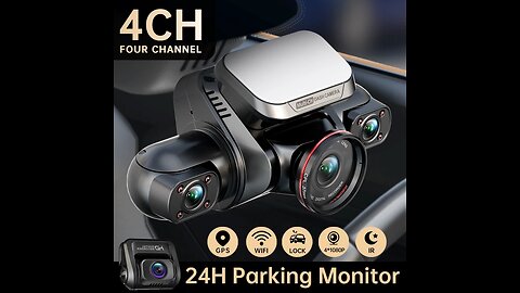 360 Dash Cam M8S 4CH HD 4*1080P for Car DVR 24H