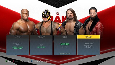 WWE 2k22 Main Event Universe Week 1 AI Vs Ai Raw