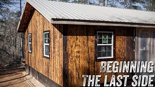 TIMBER FRAME MOUNTAIN HOMESTEAD | BEGINNING LAST SIDE OF CABIN EXTERIOR