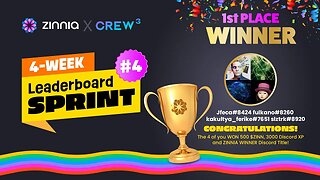 Zinnia Sprint 4 Winner #crew3 #zinnianetwork