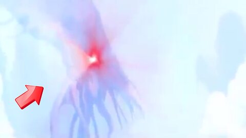 What is the glowing red creature that appeared after an amazing thunder?