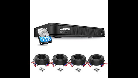 ZOSI H.265+ 5MP Lite CCTV DVR 8 Channel Full 1080p, Remote Access, Motion Detection, Alert Push...