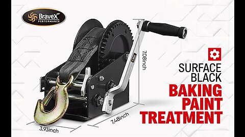 Review Bravex Boat Trailer Winch 2000lbs907kg Heavy Duty Portable Hand Winch Marine Two Way Ra...