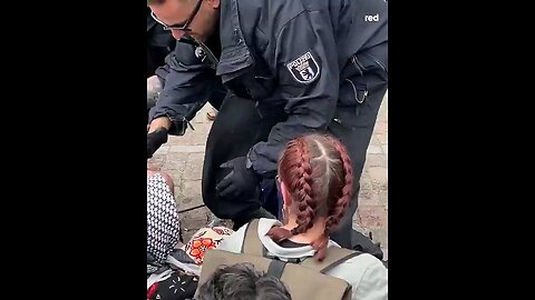 German police ending a sitin proPalestinian demonstration within the grounds of Humboldt University