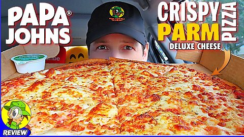 Papa John's® CRISPY PARM PIZZA Review 🧄🫓🍕 Deluxe Cheese 🧀 Peep THIS Out! 🕵️‍♂️