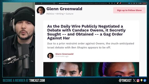 Candace Owens GAGGED By Daily Wire And CANT DEBATE Ben Shapiro Over Israel Claims Glenn Greenwald