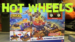 Hot Wheels Monster Trucks Arena Smashers Bone Shaker Ultimate Crush Yard Playset