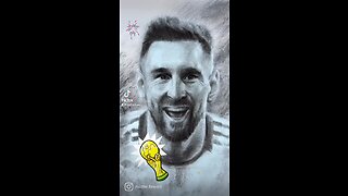 Charcoal portrait drawing Messi