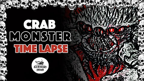CRAB MONSTER - Massive beast that lurks within the Sea of Woe | BLOOD REALM (Sketch Card Time Lapse)