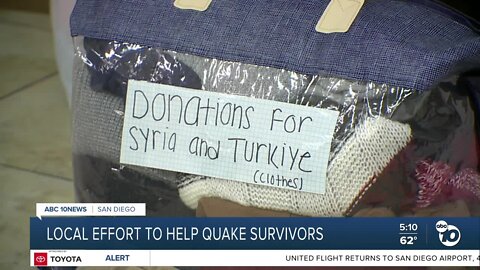 San Diegans send donations to the earthquake victims in Turkey and Syria