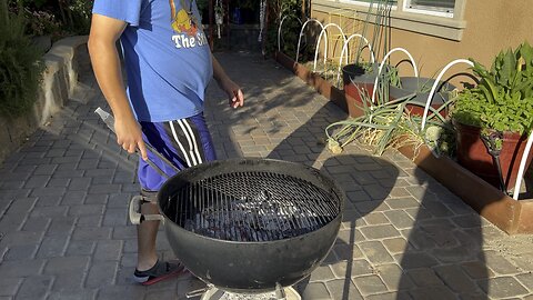 Cooking New York steaks