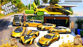 GTA 5 - Stealing Golden SuperCars with Franklin! (Real Life Cars #164)