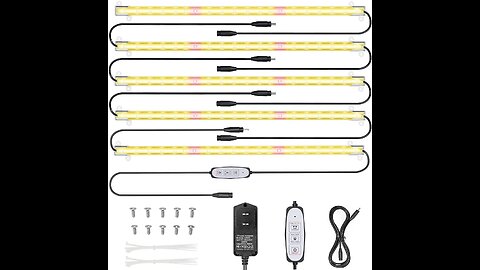 Led Grow Light Strips for Indoor Plants, Full Spectrum Auto On & Off T5 Grow Lamp with TimerEx...
