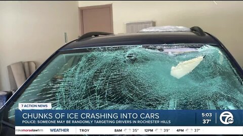 Police suspects drivers were intentionally hit by chunks of ice while driving in Rochester Hills