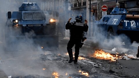 Tensions rise at protest against pension reform in France.Turned in to Riots Clashes Police fired tear gas