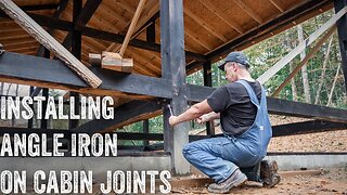 S2 EP28 | OFF GRID TIMBER FRAME | WORK BEGINS AGAIN ON THE CABIN | ANGLE IRON FOR POST & BEAM JOINTS